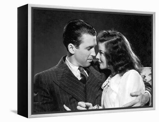 Indiscretions THE PHILADELPHIA STORY by George Cukor avecJames Stewart and Katharine Hepburn, 1940 -null-Framed Stretched Canvas