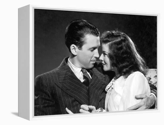 Indiscretions THE PHILADELPHIA STORY by George Cukor avecJames Stewart and Katharine Hepburn, 1940 -null-Framed Stretched Canvas