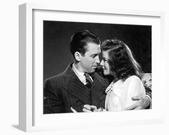 Indiscretions THE PHILADELPHIA STORY by George Cukor avecJames Stewart and Katharine Hepburn, 1940 -null-Framed Photo