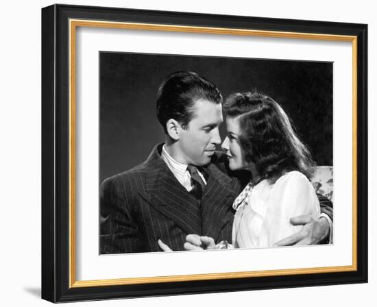 Indiscretions THE PHILADELPHIA STORY by George Cukor avecJames Stewart and Katharine Hepburn, 1940 -null-Framed Photo