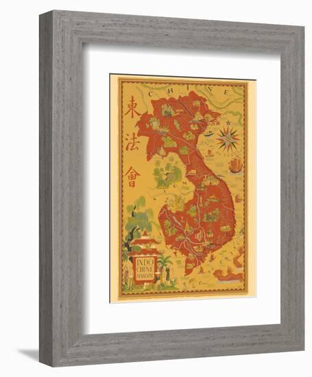 Indochine Francaise - French Indochina - Vietnam, Cambodia, Laos-Lucien Boucher-Framed Art Print