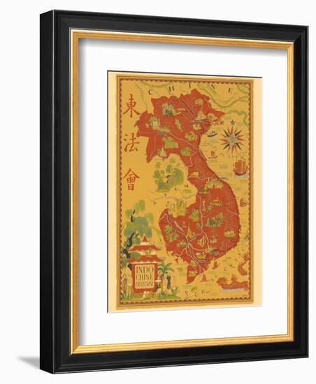 Indochine Francaise - French Indochina - Vietnam, Cambodia, Laos-Lucien Boucher-Framed Art Print