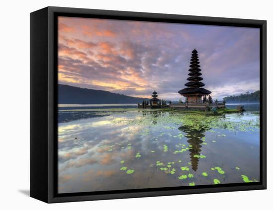 Indonesia, Bali, Bedugul, Pura Ulun Danau Bratan Temple on Lake Bratan-Michele Falzone-Framed Premier Image Canvas