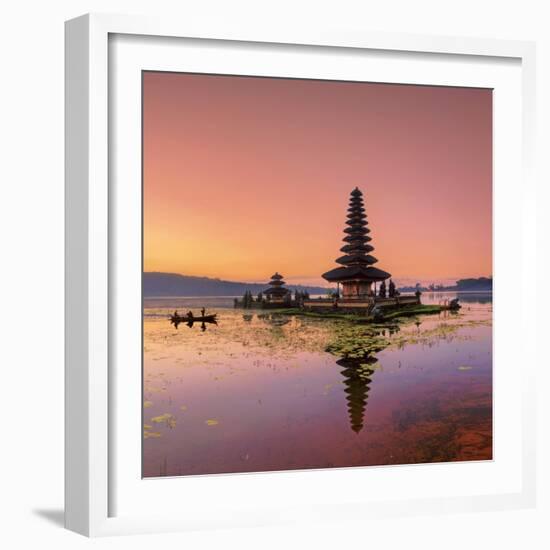 Indonesia, Bali, Bedugul, Pura Ulun Danau Bratan Temple on Lake Bratan-Michele Falzone-Framed Photographic Print