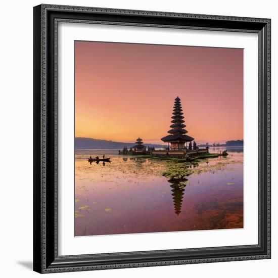 Indonesia, Bali, Bedugul, Pura Ulun Danau Bratan Temple on Lake Bratan-Michele Falzone-Framed Photographic Print