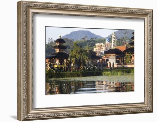 Indonesia, Bali. Sunrise, Ulun Danu Temple in Lake Bratan-Emily Wilson-Framed Photographic Print