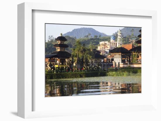 Indonesia, Bali. Sunrise, Ulun Danu Temple in Lake Bratan-Emily Wilson-Framed Photographic Print