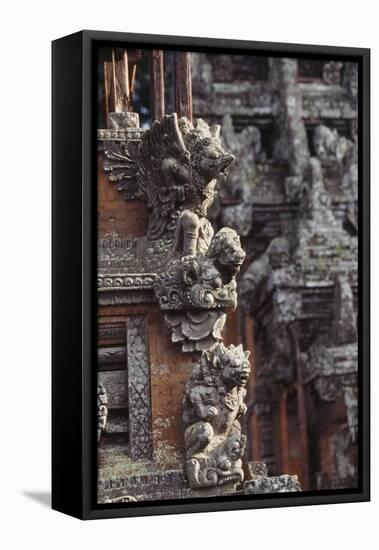 Indonesia, Bali, Ubud, Carvings in Temple in Monkey Forest Sanctuary-Paul Souders-Framed Premier Image Canvas