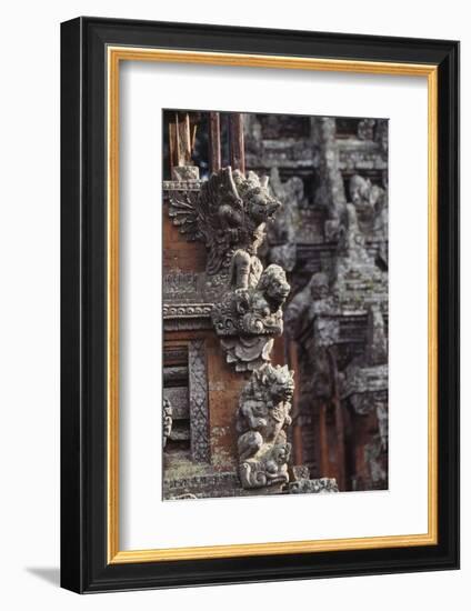 Indonesia, Bali, Ubud, Carvings in Temple in Monkey Forest Sanctuary-Paul Souders-Framed Photographic Print