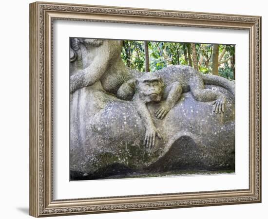 Indonesia, Bali, Ubud. Statue in Bali Sacred Monkey Forest.-Julie Eggers-Framed Photographic Print