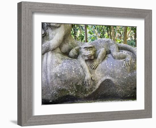 Indonesia, Bali, Ubud. Statue in Bali Sacred Monkey Forest.-Julie Eggers-Framed Photographic Print