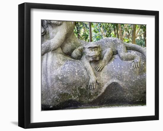 Indonesia, Bali, Ubud. Statue in Bali Sacred Monkey Forest.-Julie Eggers-Framed Photographic Print