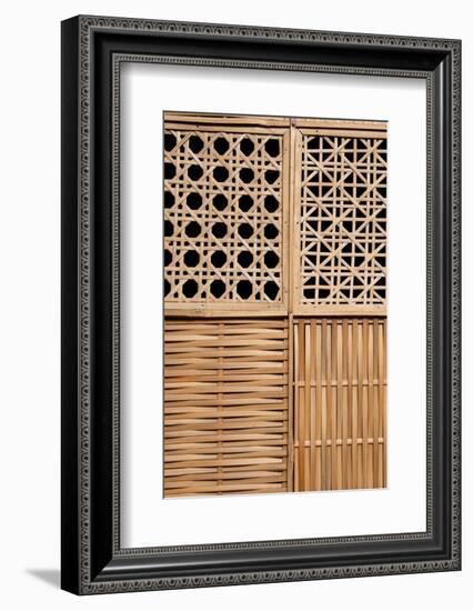 Indonesia, Bali. Woven ratan wall.-Cindy Miller Hopkins-Framed Photographic Print