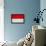 Indonesia Flag Design with Wood Patterning - Flags of the World Series-Philippe Hugonnard-Framed Stretched Canvas displayed on a wall