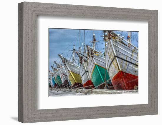 Indonesia, Jakarta, Old Harbor. Moored boats.-Jaynes Gallery-Framed Photographic Print