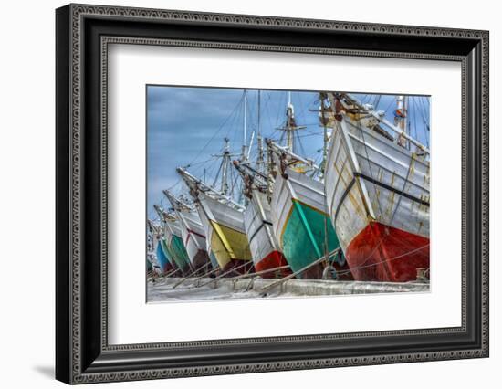 Indonesia, Jakarta, Old Harbor. Moored boats.-Jaynes Gallery-Framed Photographic Print