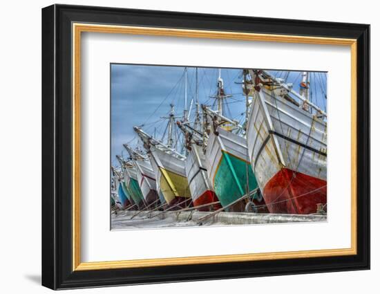 Indonesia, Jakarta, Old Harbor. Moored boats.-Jaynes Gallery-Framed Photographic Print