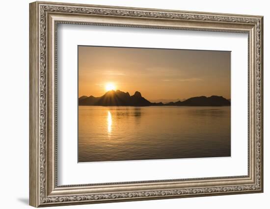 Indonesia, Komodo Island. Komodo National Park. Sunrise over the Suva Sea and Komodo Island-Cindy Miller Hopkins-Framed Photographic Print