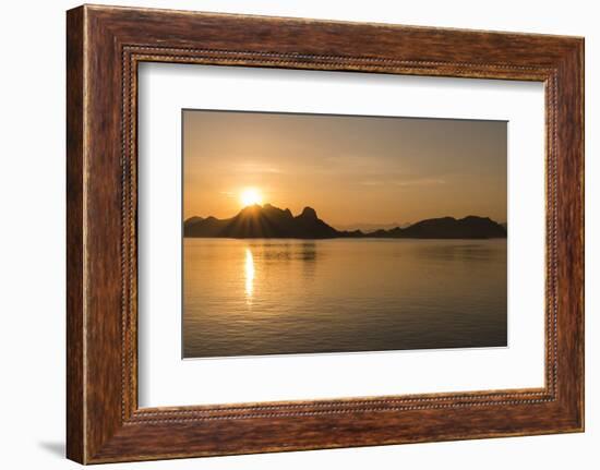 Indonesia, Komodo Island. Komodo National Park. Sunrise over the Suva Sea and Komodo Island-Cindy Miller Hopkins-Framed Photographic Print