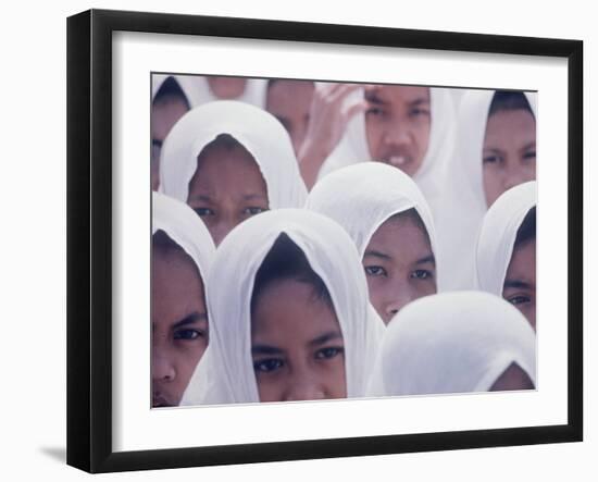 Indonesian Children Wearing White Headdress-Co Rentmeester-Framed Photographic Print