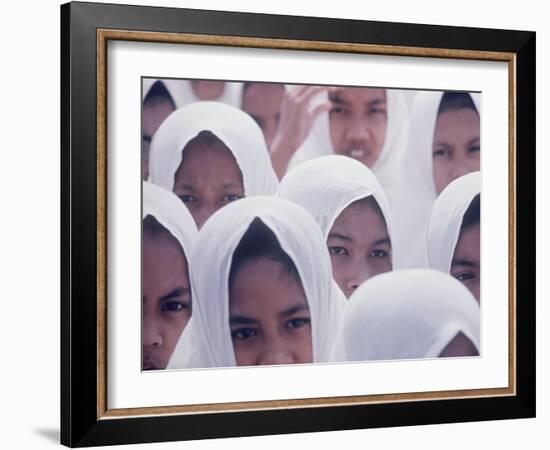 Indonesian Children Wearing White Headdress-Co Rentmeester-Framed Photographic Print