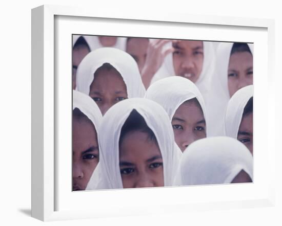 Indonesian Children Wearing White Headdress-Co Rentmeester-Framed Photographic Print