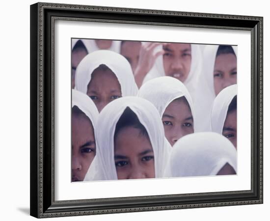 Indonesian Children Wearing White Headdress-Co Rentmeester-Framed Photographic Print