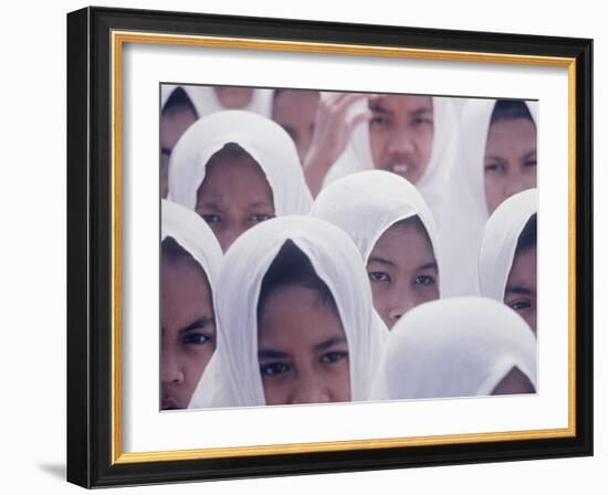 Indonesian Children Wearing White Headdress-Co Rentmeester-Framed Photographic Print