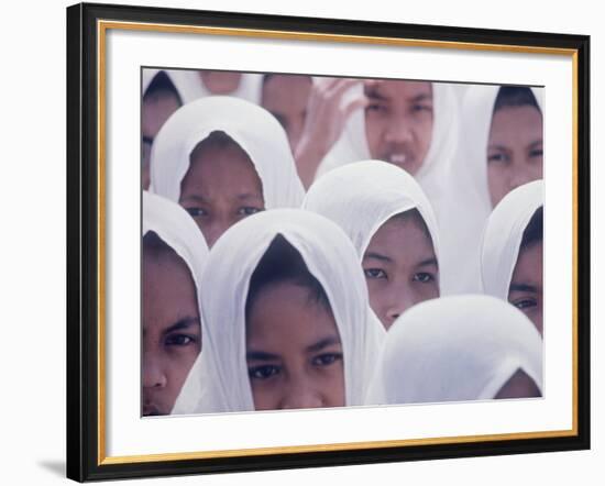 Indonesian Children Wearing White Headdress-Co Rentmeester-Framed Photographic Print