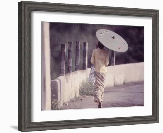 Indonesian Woman with a Parasol-Co Rentmeester-Framed Photographic Print