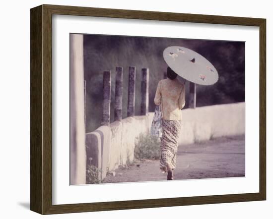 Indonesian Woman with a Parasol-Co Rentmeester-Framed Photographic Print