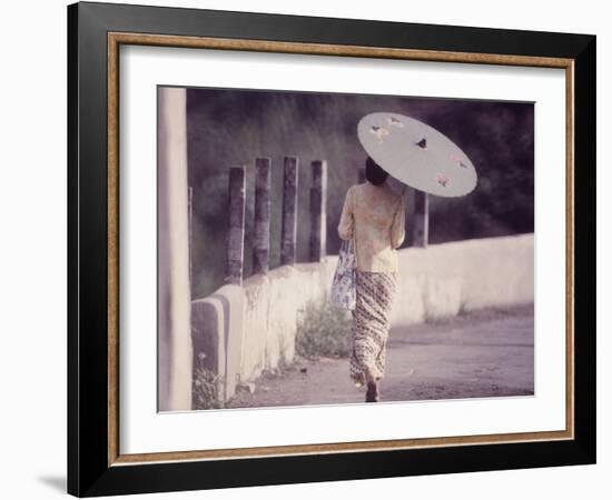 Indonesian Woman with a Parasol-Co Rentmeester-Framed Photographic Print