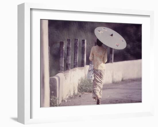 Indonesian Woman with a Parasol-Co Rentmeester-Framed Photographic Print