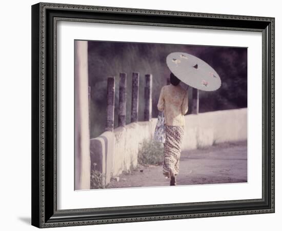 Indonesian Woman with a Parasol-Co Rentmeester-Framed Photographic Print