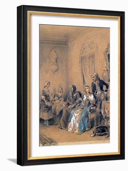 Indoor Scene, C1815-1865-Eugene Deveria-Framed Giclee Print