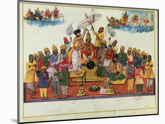 Indra, King of the Gods, Being Anointed with Soma-null-Mounted Giclee Print
