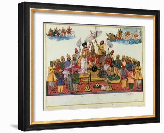 Indra, King of the Gods, Being Anointed with Soma-null-Framed Giclee Print