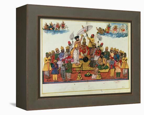 Indra, King of the Gods, Being Anointed with Soma-null-Framed Premier Image Canvas