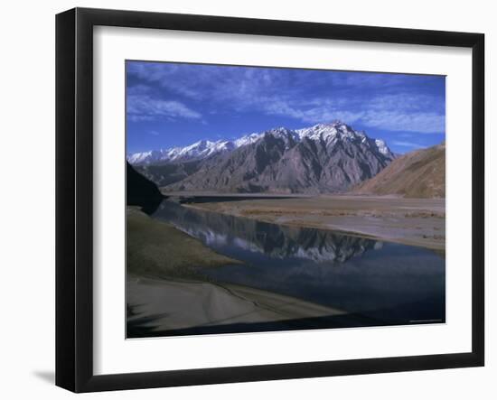 Indus River at Skardu Looking Downstream, Mount Marshakala, 5150M, Baltistan, Pakistan-Ursula Gahwiler-Framed Photographic Print