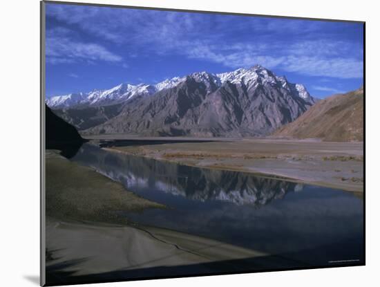 Indus River at Skardu Looking Downstream, Mount Marshakala, 5150M, Baltistan, Pakistan-Ursula Gahwiler-Mounted Photographic Print