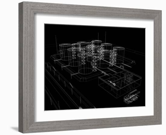 Industrial Abstract Architecture-cherezoff-Framed Art Print