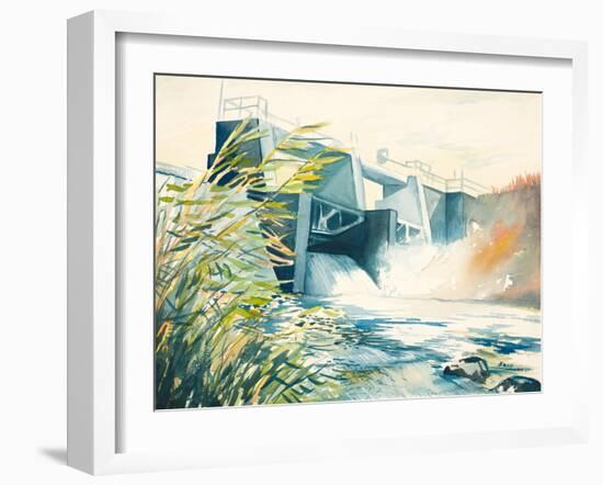 Industrial Dam-Bruce Nawrocke-Framed Art Print