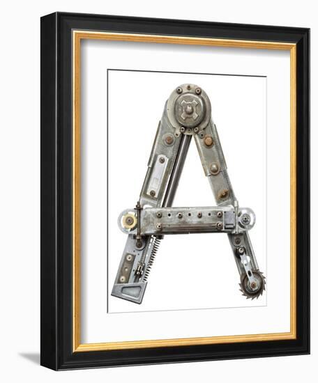 Industrial Metal Alphabet Letter A-donatas1205-Framed Premium Giclee Print