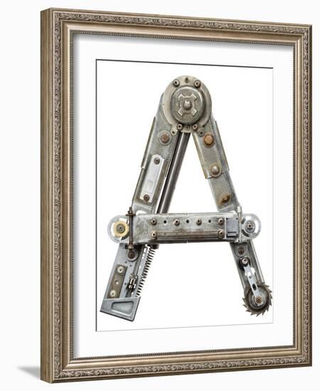 Industrial Metal Alphabet Letter A-donatas1205-Framed Art Print