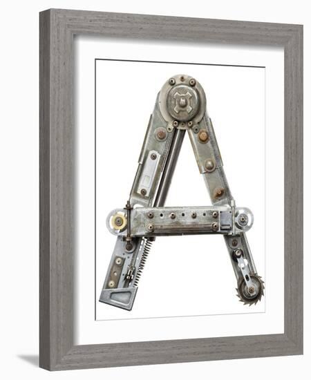 Industrial Metal Alphabet Letter A-donatas1205-Framed Art Print