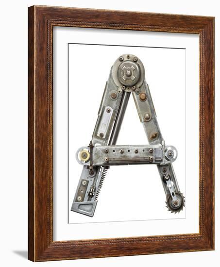 Industrial Metal Alphabet Letter A-donatas1205-Framed Art Print