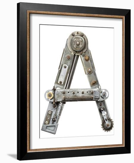 Industrial Metal Alphabet Letter A-donatas1205-Framed Art Print