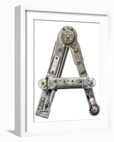 Industrial Metal Alphabet Letter A-donatas1205-Framed Art Print