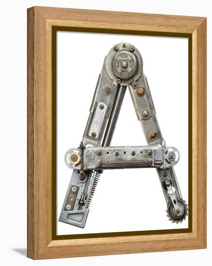 Industrial Metal Alphabet Letter A-donatas1205-Framed Stretched Canvas