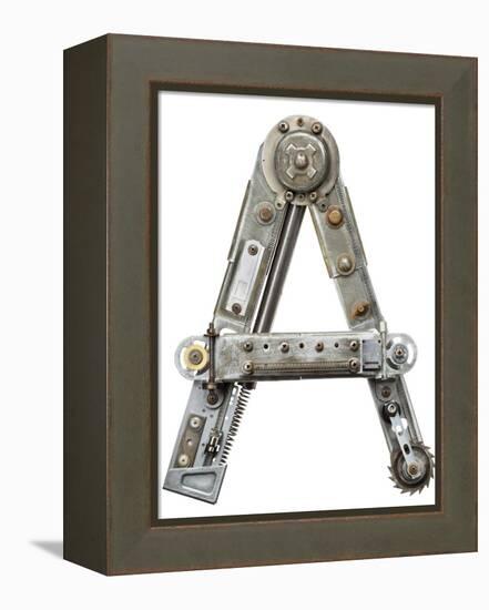 Industrial Metal Alphabet Letter A-donatas1205-Framed Stretched Canvas